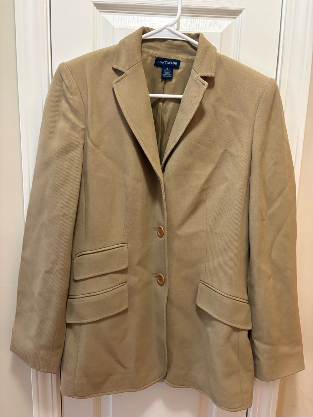 Ann Taylor Beige/Tan Single-Breasted Blazer